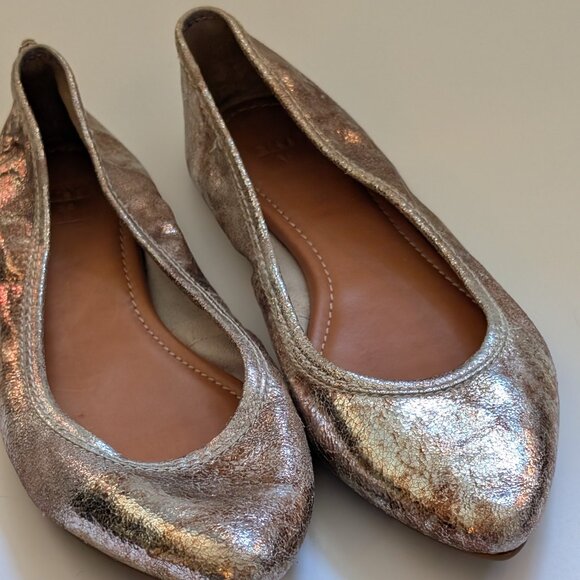 Great condition FRYE women's metallic Regina Ballet Flats Size 10 - Picture 5 of 13